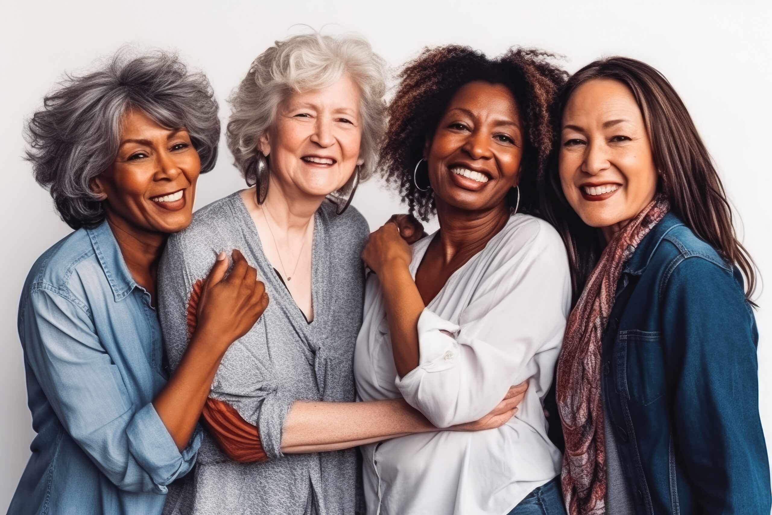 Diverse women smiling
